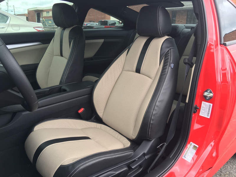 Originally had factory tan/black cloth. used the tan to match door panels